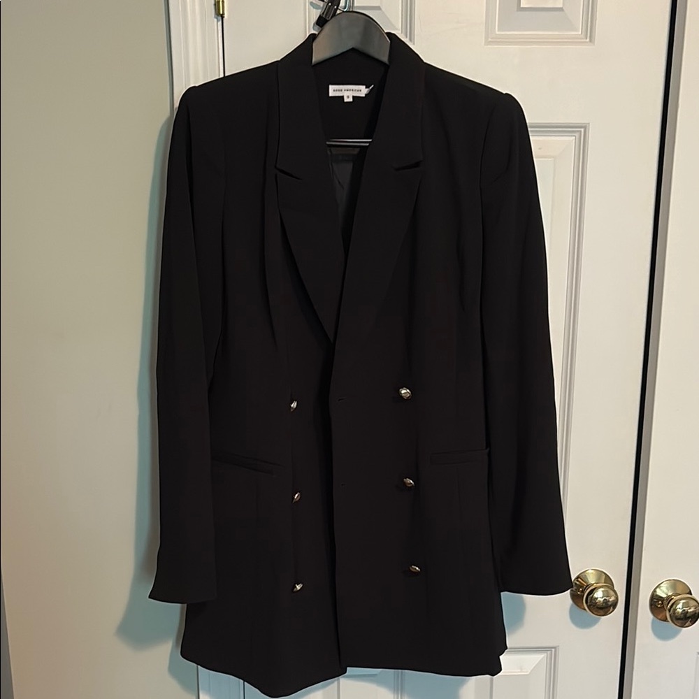 NWT Good American Women's Black Blazer Dress